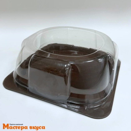 Контейнер круглый,  D168  h66 мм  (комплект дно КОРИЧН/крышка), (7110) (подходит для бенто-торта)