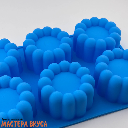 Форма силиконовая, для муссовых десертов КРУГ, (6 ячеек) 14,4*21,8 см 