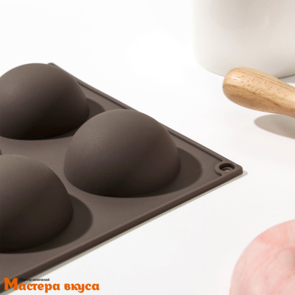 Форма силиконовая ПОЛУСФЕРА (шар),  d 60 мм, (8 ячеек)