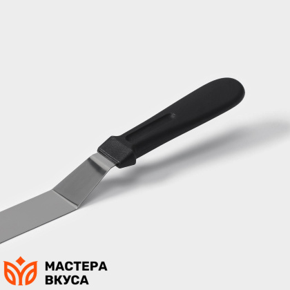 Палета (спатула) угловая металлическая 25 см, пластиковая ручка