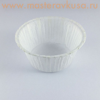 Форма бумажная Маффин 50*30мм, Белая с бортиком ПОШТУЧНО