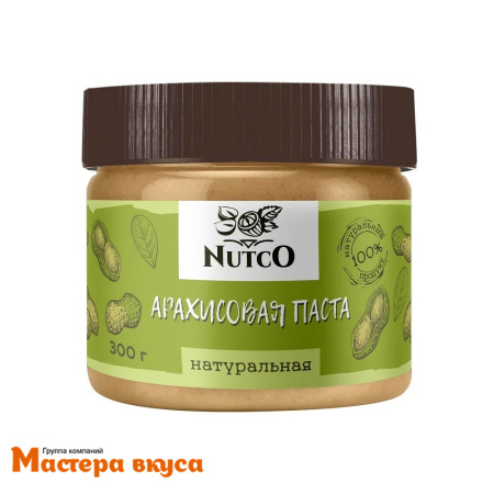 Паста Арахисовая NUTCO, натуральная 100% арахис, без добавок, 300 гр 
