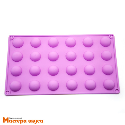 Форма силиконовая ПОЛУСФЕРА (шар),  d 28 мм, (24 ячейки)
