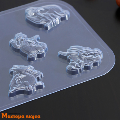 Форма для шоколада пластиковая ДРАКОНЫ, (8 ячеек)