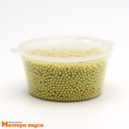 Украшение сахаристое Шарики металл Золотые d2 мм, 50 гр