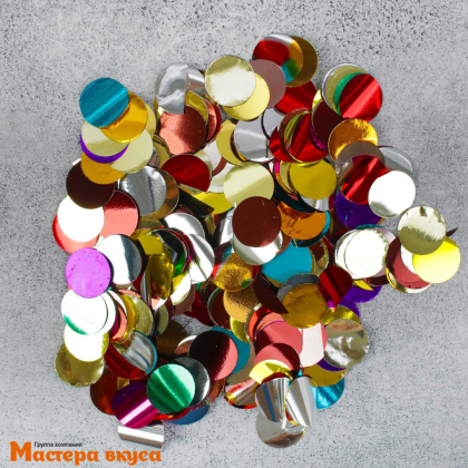 Конфетти декоративное для бенто-торта и шара, "Круг" микс, d 1,5 см, 10гр