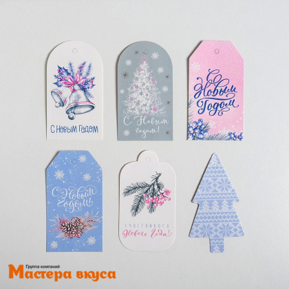 Бирка декоративная в наборе  "Нежность", 5*9 см, (набор 6 шт)