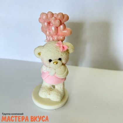 Фигурка из шок. глазури "Мишка с шариками", цвета микс, h~10 см