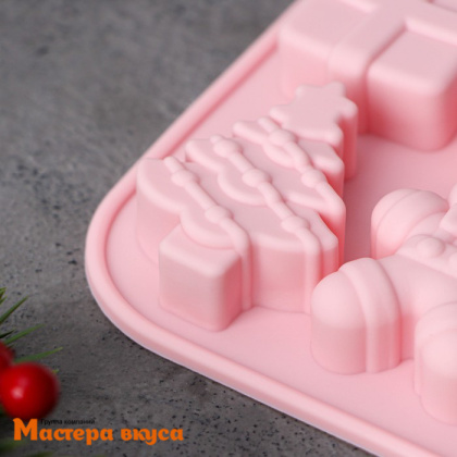 Форма силиконовая НОВОГОДНИЕ ПОДАРКИ, (14 ячеек) 20*12,7*1,7 см 