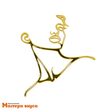 Зеркальное украшение КОНТУР ЛИЦА С ДЕКОЛЬТЕ, золото, ~13,2*14,8 см (без палочки)
