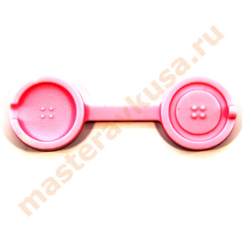 Молд силиконовый, вайнер ПУГОВКА 3D (2 части), ~9,5*2,9*0,9 см