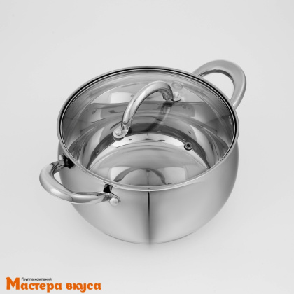 Кастрюля с крышкой из нержавеющей стали Гиперион 3,5 л, d-20 см