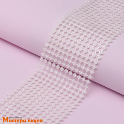 Лента  декоративная h~ 6см, с жемчугом БЕЛАЯ, 1 метр