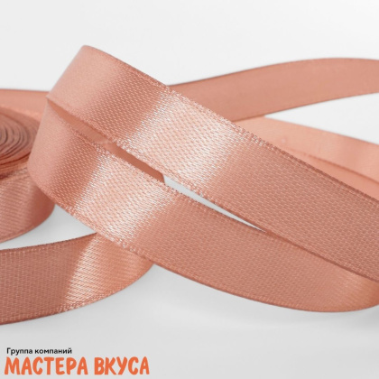 Лента атласная, БЕЖЕВАЯ, 12мм, ~23м