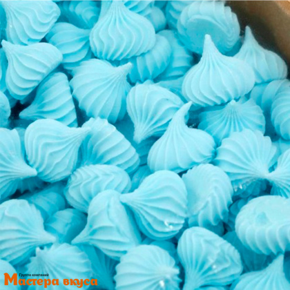 Сахарные украшения МЕРЕНГА (безе) средние, голубые 100 гр