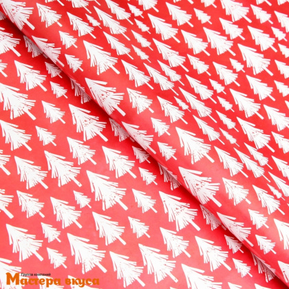 Бумага упаковочная  "Новогодние зверьки" (глянцевая) двухсторонняя, 50*70 см 