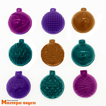 Форма для шоколада пластиковая (НГ) НОВОГОДНИЕ ШАРЫ (елки,волны) D-5 см (9 фигур) 