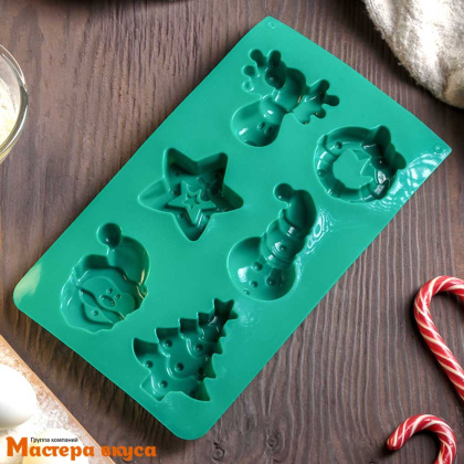 Форма силиконовая НОВЫЙ ГОД, (6 ячеек) 29*17*3 см