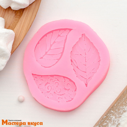 Молд силиконовый ЛИСТВА 3в1, 7,5*6,5*1 см
