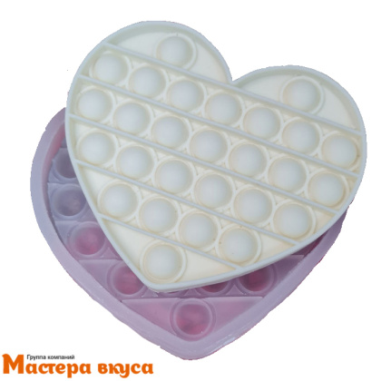 Форма для шоколада силиконовая, плитка ПОП-ИТ сердце, 13*11,3*1,5 см