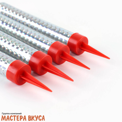 Фейерверк, холодный фонтан 10 см, серебряный, (упак 4 шт)
