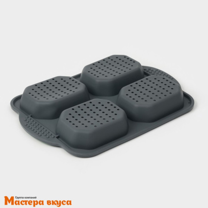 Форма силиконовая БУЛОЧКИ, 4 ячейки, 26*18,3*2,5 см