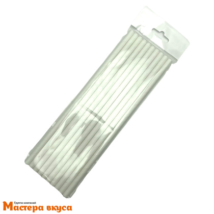 Трубочки бумажные, 20 см (упак 10 шт)  Белые 