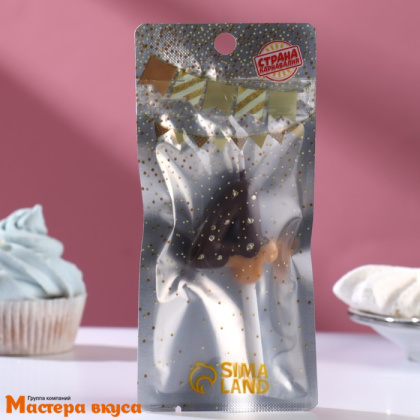 Свеча-цифра "Мини Шоколадная глазурь" - 4  (h-3,8см)