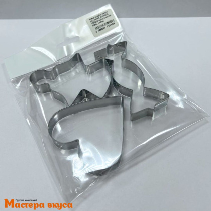 Набор вырубок металл  АНГЕЛ, КОНФЕТА, СЕРДЦЕ, ~3,5*8 см (набор 3 шт)