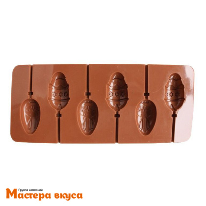 Форма для леденцов силиконовая ЯИЧКИ ПАСХАЛЬНЫЕ, (6 ячеек) 25,7*9,5*1,2 см