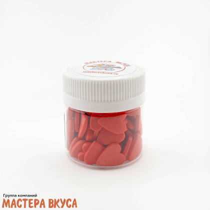 Посыпка СЕРДЕЧКИ красные Большие, 25 гр 