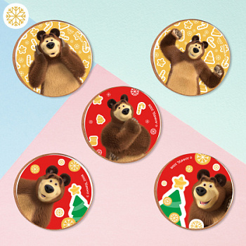 Фотопечать Маша и Медведь, для печенья, № 177