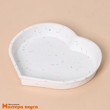 Форма силиконовая СЕРДЦЕ, d25*23 h3,5 см 