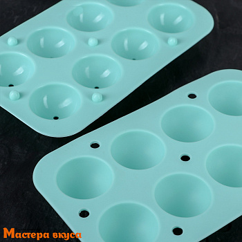 Форма для кейкпопсов и леденцов силиконовая ЧУПИК, 2 части + палочки, d-39 мм  (8 ячеек)