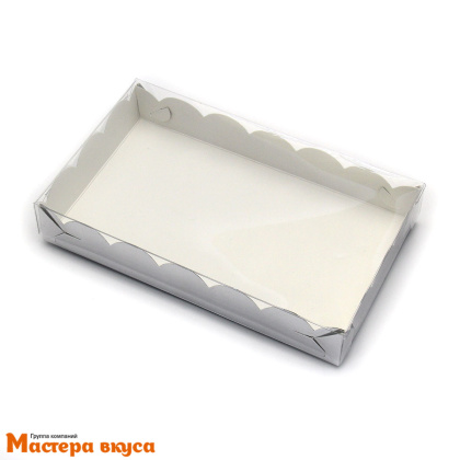 Упаковка для пряников и печенья с прозр. крышкой 200*120*35 мм (серебро) (2-д)