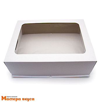 Короб для торта с окном 400*300*120 мм, белый (2-Д) СТАНДАРТ