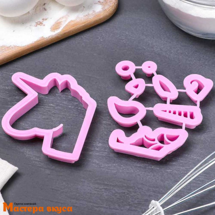 Набор вырубок пластик ЕДИНОРОГ, (набор 9 шт), 12,5*10см