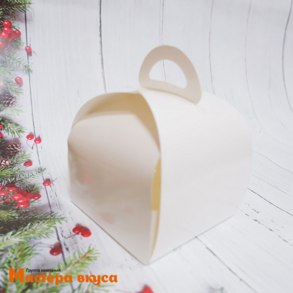 Упаковка для сладостей без окна 100*100*100 мм (белая) LADY