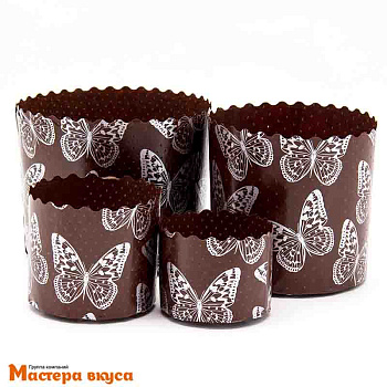 Форма бумажная для кулича (100г) d70*h60 мм БАБОЧКИ