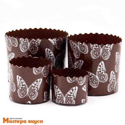 Форма бумажная для кулича (100г) d70*h60 мм БАБОЧКИ