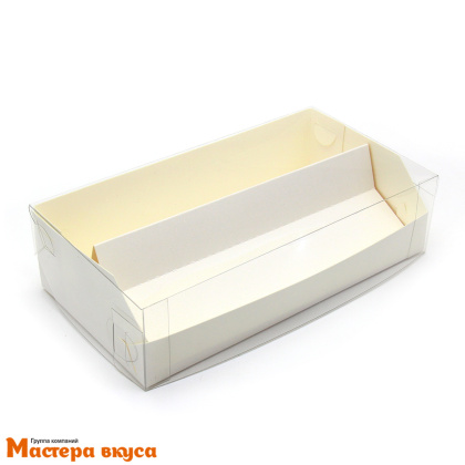 Упаковка для макаронс 12 шт, с прозр. крышкой и ложементом 210*110*55 мм (белая) (3-д)