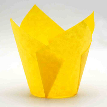 Форма бумажная Тюльпан d50 h80 желтая