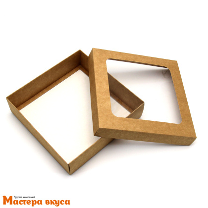 Упаковка для клубники в шоколаде 150*150*40 мм (крафт) (2-д)