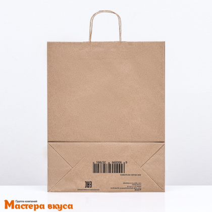 Пакет бумажный с кручеными ручками 350*150*450 мм, (крафт)