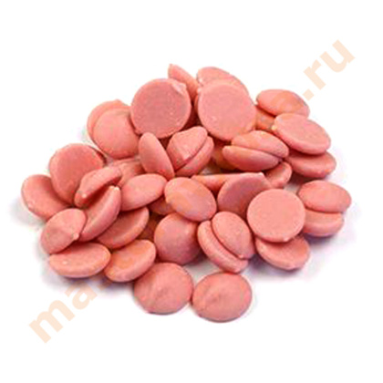 Шоколад Callebaut белый с цветной глазурью STRAWBERRY (клубника) (крафт-пакет) 125 гр