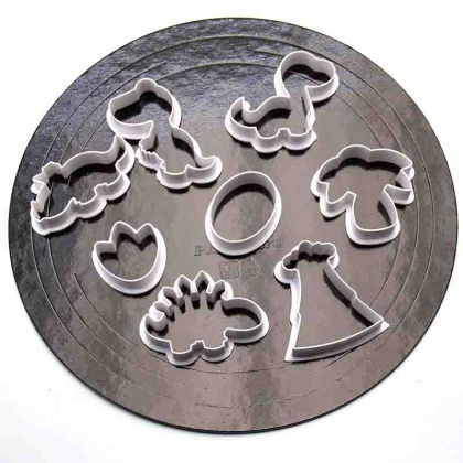 Набор вырубок пластик ПАРК ДИНОЗАВРОВ, (набор 8 шт), ~5*6см, h-1,5см