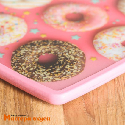 Доска разделочная "Пончики", пластик, 30*20 см
