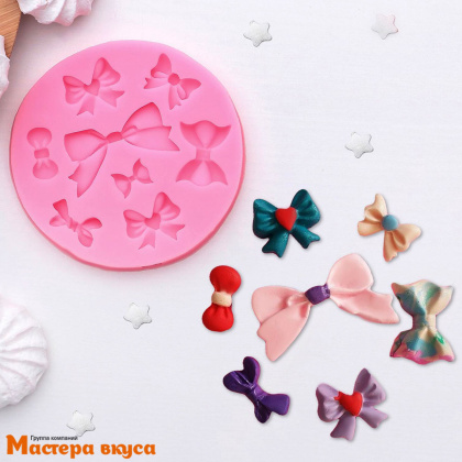 Молд силиконовый БАНТИКИ, 8в1, 8,5*8,5*0,5 см