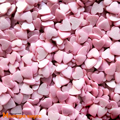 Посыпка СЕРДЕЧКИ розовые перламутровые, 75 гр 