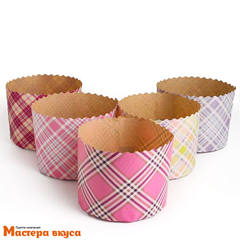 Форма бумажная для кулича ( 75г) d60*h45 мм КЛЕТКА